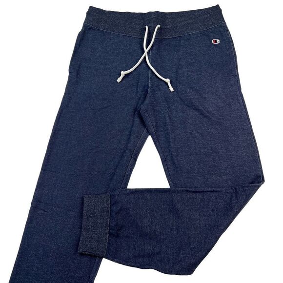 New Champion Men US XL Navy Blue Gym Pants Sport Comfy Joggers Side Pockets - Picture 3 of 9